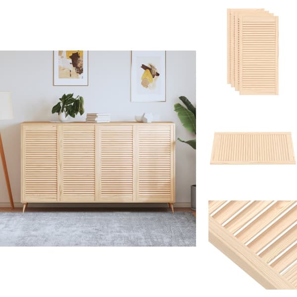 Skabsdøre - Living skabslåger 4 stk. 99,3x49,4 cm lameldesign massivt fyrretræ