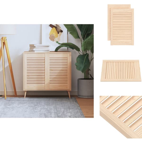 Skabsdøre - Living skabslåger 2 stk. 61,5x39,4 cm lameldesign massivt fyrretræ