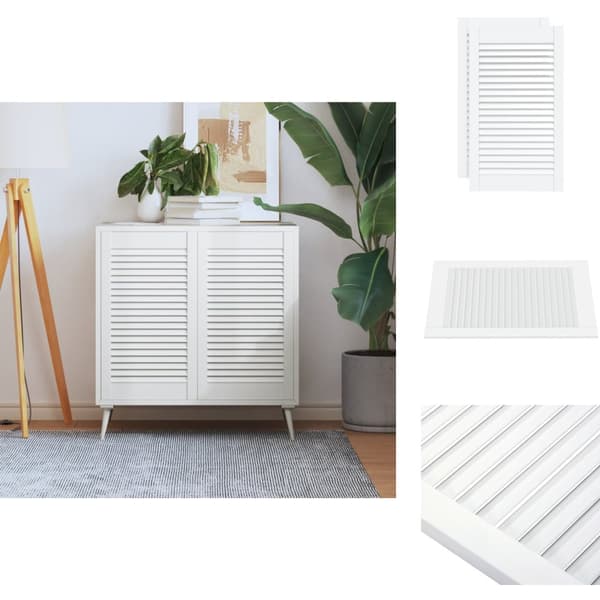 Skabsdøre - Living skabslåger 2 stk. 69x39,4 cm lameldesign massivt fyr hvid