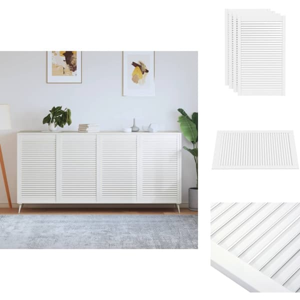 Skabsdøre - Living skabslåger 4 stk. 99,3x59,4 cm lameldesign massivt fyr hvid