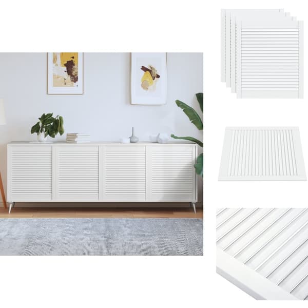 Skabsdøre - Living skabslåger 4 stk. 69x59,4 cm lameldesign massivt fyr hvid