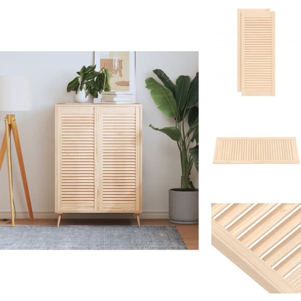 Skabsdøre - Living skabslåger 2 stk. 99,5x39,4 cm lameldesign massivt fyrretræ