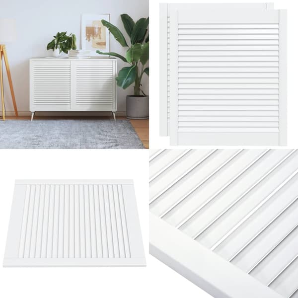 Skabslåger 2 stk. 69x59,4 cm lameldesign massivt fyr hvid - Skabslåge - Skabslåger - Home & Living
