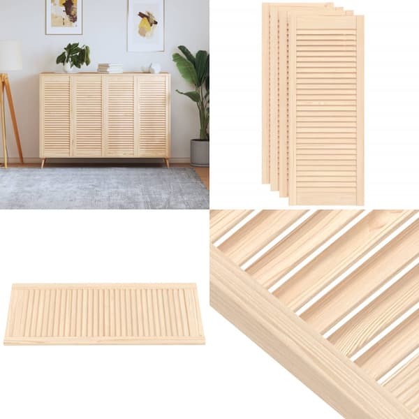 Skabslåger 4 stk. 99,3x39,4 cm lameldesign massivt fyrretræ - Skabslåge - Skabslåger - Home & Living