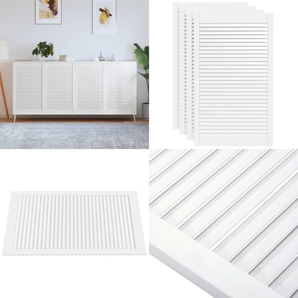 Kaapin ovet sälemuotoilu 4 kpl valk. 99,3x59,4 cm täysi mänty - Kaapin Ovi - Kaapin Ovet - Home & Living