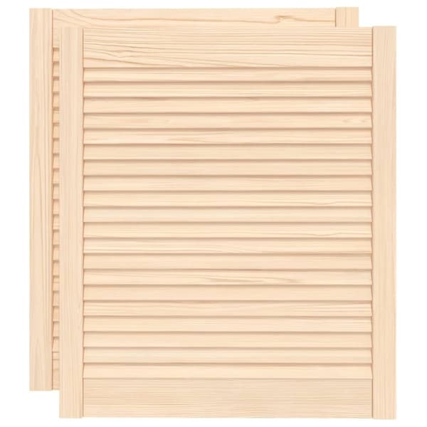 Skåpluckor lamelldesign 2 st 69x59,4 cm massiv furu
