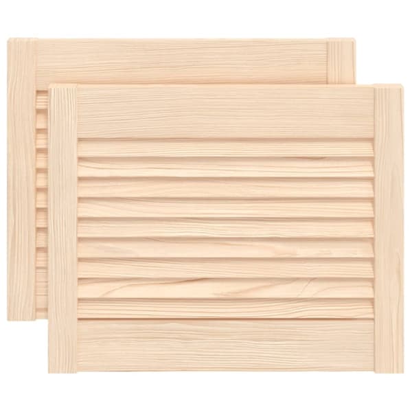Skåpluckor lamelldesign 2 st 39,5x49,4 cm massiv furu