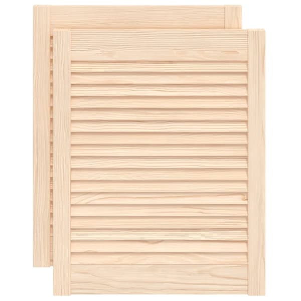 Skåpluckor lamelldesign 2 st 61,5x49,4 cm massiv furu