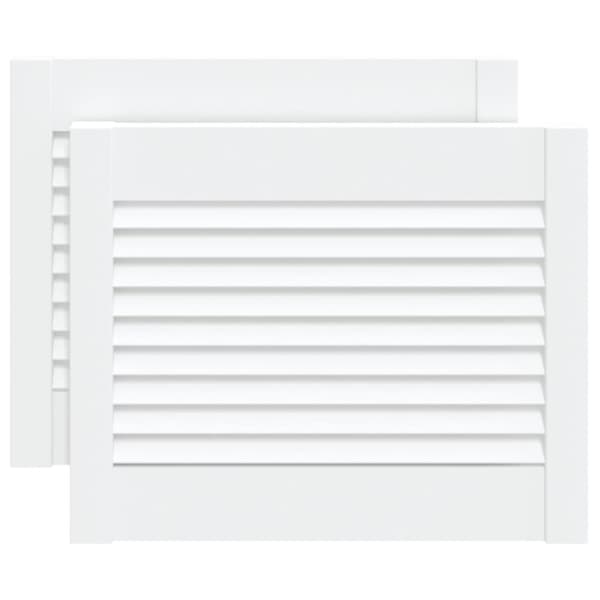 Skåpluckor lamelldesign 2 st vit 39,5x49,4 cm massiv furu