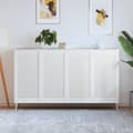 Miniatyrbild 1 av 2: Skåpluckor lamelldesign 4 st vit 99,3x49,4 cm massiv furu