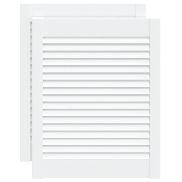 Skåpluckor lamelldesign 2 st vit 61,5x49,4 cm massiv furu