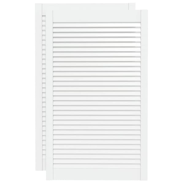 Skåpluckor lamelldesign 2 st vit 99,3x59,4 cm massiv furu