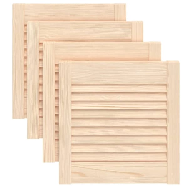 Skåpluckor lamelldesign 4 st 39,5x39,4 cm massiv furu