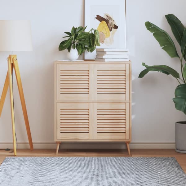Skåpluckor lamelldesign 4 st 39,5x39,4 cm massiv furu