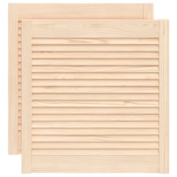 Skåpluckor lamelldesign 2 st 61,5x59,4 cm massiv furu