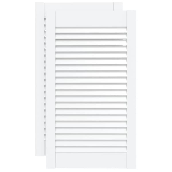 Skåpluckor lamelldesign 2 st vit 69x39,4 cm massiv furu