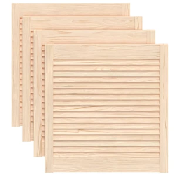 Skåpluckor lamelldesign 4 st 61,5x59,4 cm massiv furu