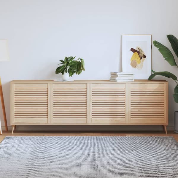 Skåpluckor lamelldesign 4 st 61,5x59,4 cm massiv furu