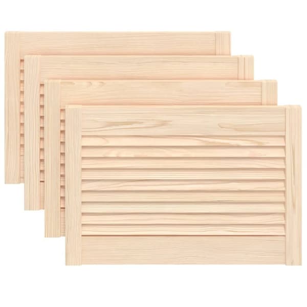 Skåpluckor lamelldesign 4 st 39,5x59,4 cm massiv furu