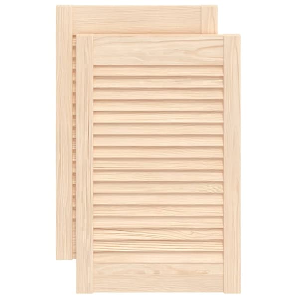 Skåpluckor lamelldesign 2 st 61,5x39,4 cm massiv furu