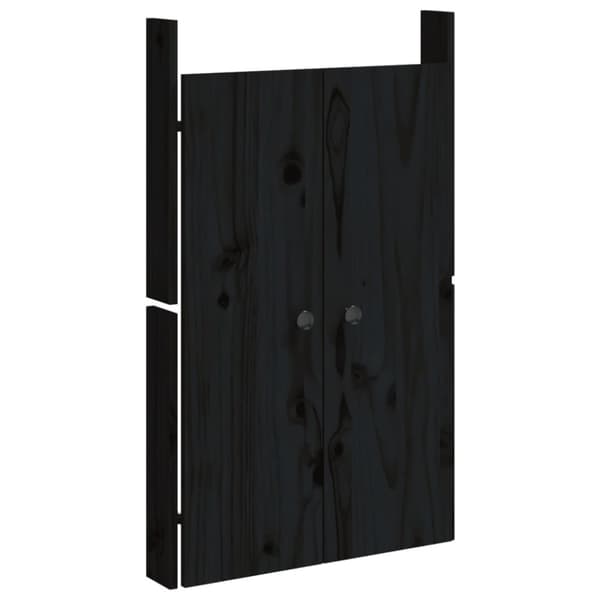 Köksluckor för utomhusbruk svart 50x9x82 cm massiv furu