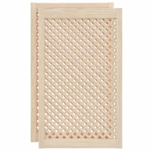 Skåpluckor gallerdesign 2 st 59,5x99 cm massiv furu