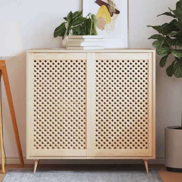 Skåpluckor gallerdesign 2 st 59,5x99 cm massiv furu