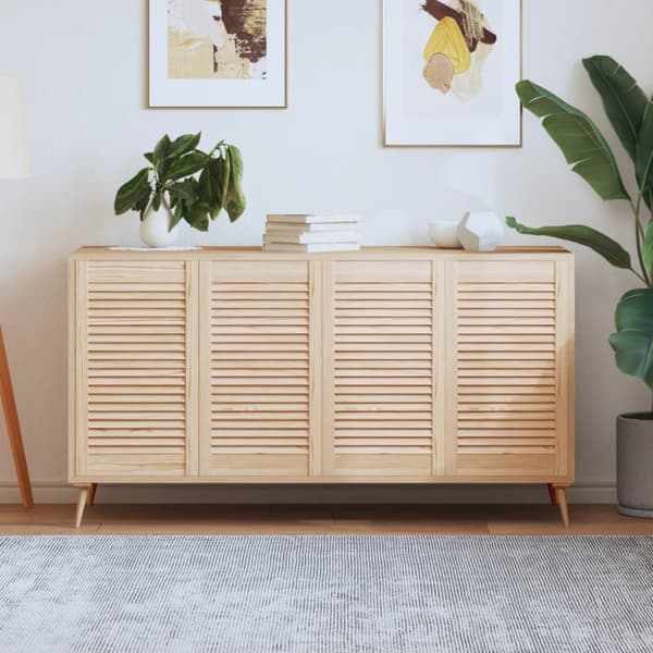 Skåpluckor lamelldesign 4 st 69x39,4 cm massiv furu
