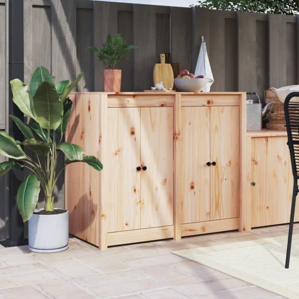 Köksluckor för utomhusbruk 2 st 50x9x82 cm massiv furu