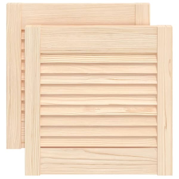Skåpluckor lamelldesign 2 st 39,5x39,4 cm massiv furu