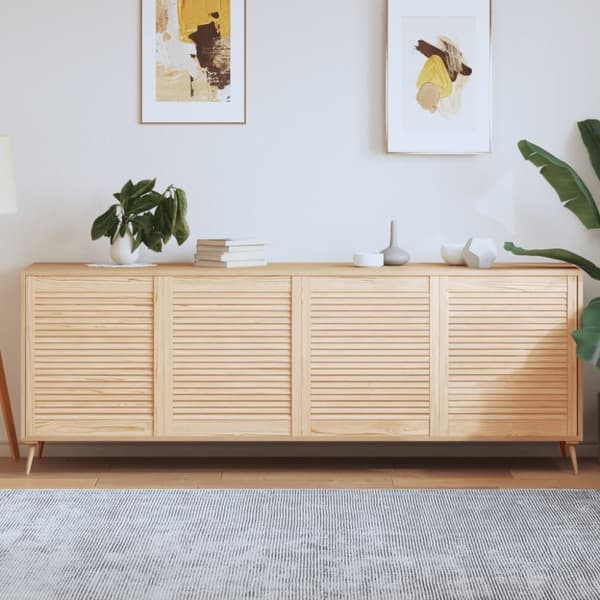 Skåpluckor lamelldesign 4 st 69x59,4 cm massiv furu