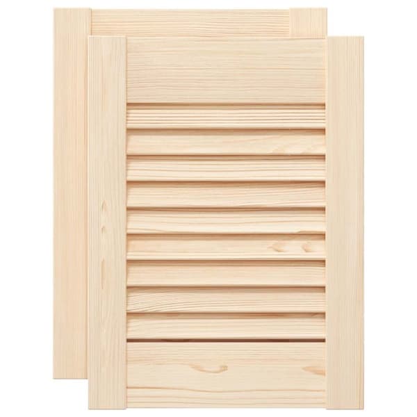 Skåpsdörrar lamelldesign 2 st 39,5x29,5 cm massivt trä furu