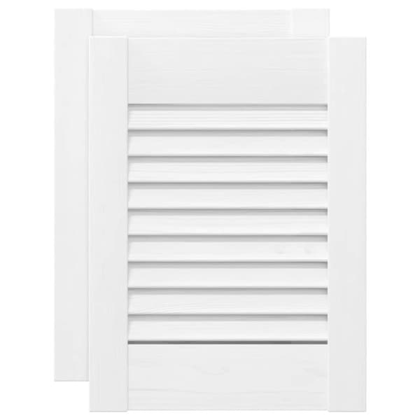 Skåpsdörrar lamelldesign 2 st vit 39,5x29,5 cm