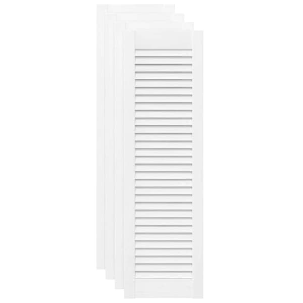 vidaXL Skåpsdörrar lamelldesign 4 st vit 99x29,5 cm