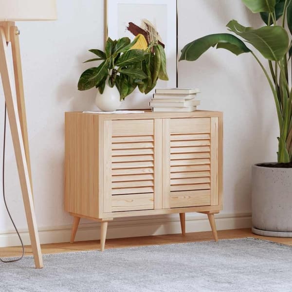 vidaXL Skåpsdörrar lamelldesign 2 st 39,5x29,5 cm massivt trä furu
