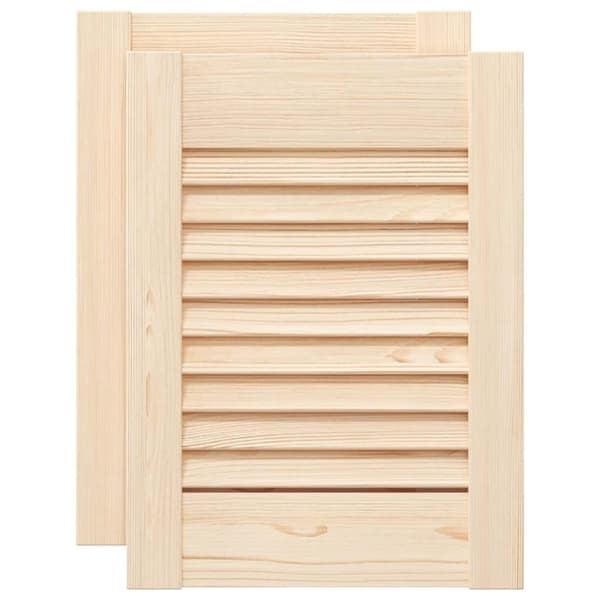 vidaXL Skåpsdörrar lamelldesign 2 st 39,5x29,5 cm massivt trä furu