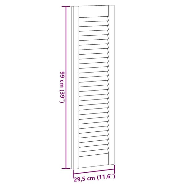 vidaXL skabslåge 99x29,5 cm lameldesign massivt fyrretræ