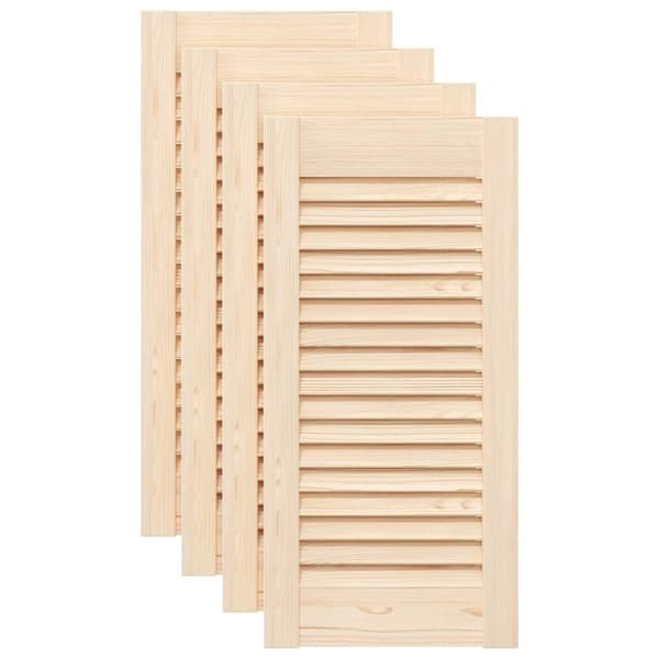 vidaXL Skåpsdörrar lamelldesign 4 st 61,5x29,5 cm massivt trä furu