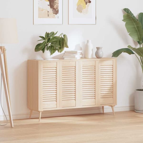 vidaXL Skåpsdörrar lamelldesign 4 st 61,5x29,5 cm massivt trä furu