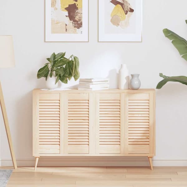 vidaXL Skåpsdörrar lamelldesign 4 st 61,5x29,5 cm massivt trä furu