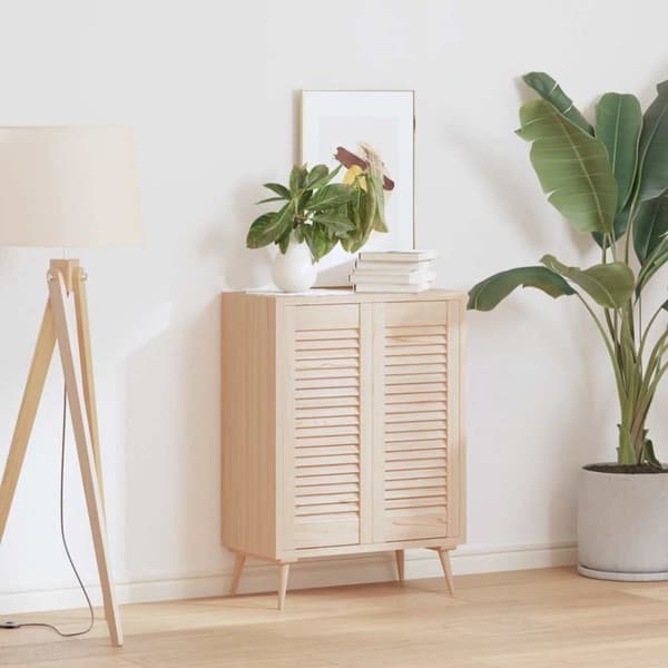 vidaXL Skåpsdörrar lamelldesign 2 st 69x29,5 cm massivt trä furu