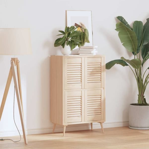 vidaXL Skåpsdörrar lamelldesign 4 st 39,5x29,5 cm massivt trä furu