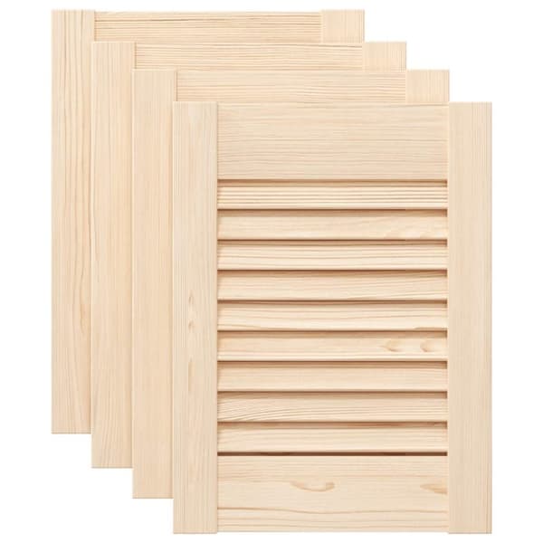 vidaXL Skåpsdörrar lamelldesign 4 st 39,5x29,5 cm massivt trä furu