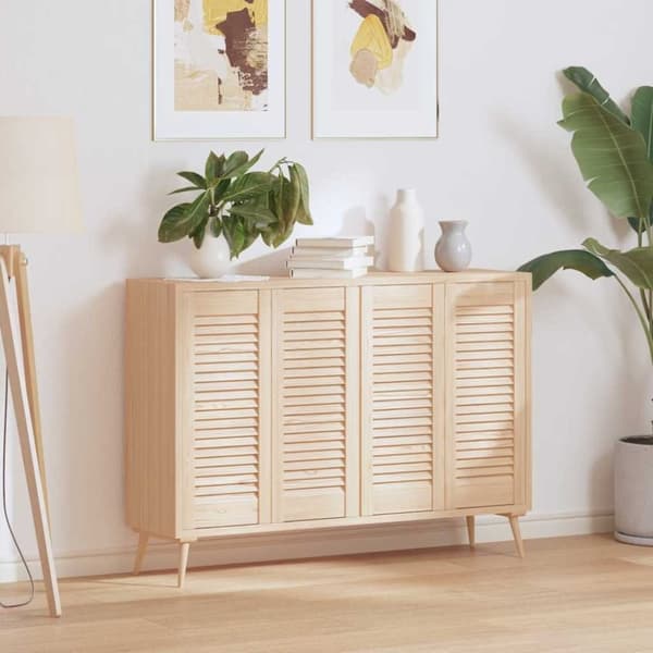 vidaXL Skåpsdörrar lamelldesign 4 st 69x29,5 cm massivt trä furu