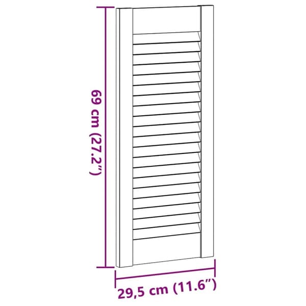 vidaXL Skåpdörr lamell, design vit 69x29,5 cm
