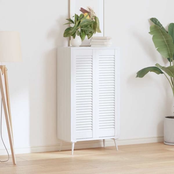 vidaXL Skåpsdörrar lamelldesign 2 st vit 99x29,5 cm