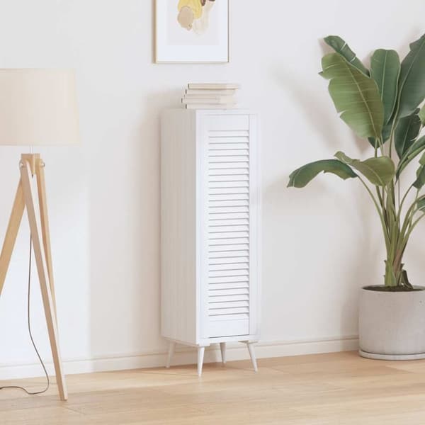 vidaXL Skåpdörr lamelldesign vit 99x29,5 cm