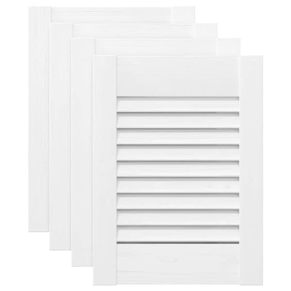vidaXL Skåpsdörrar lamelldesign 4 st vit 39,5x29,5 cm