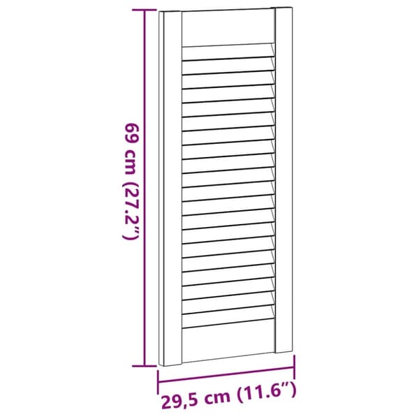 vidaXL skabslåge 69x29,5 cm lameldesign massivt fyrretræ