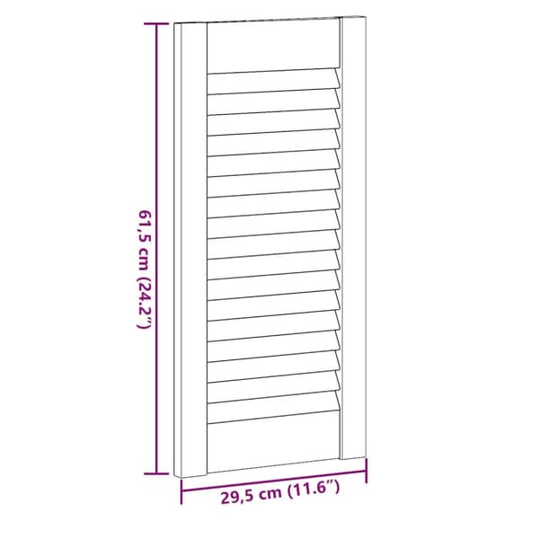 vidaXL skabslåge 61,5x29,5 cm lameldesign hvid